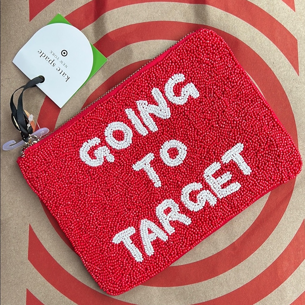kate spade x Target “GOING TO TARGET” beaded pouch, NWT! MAKE AN OFFER!